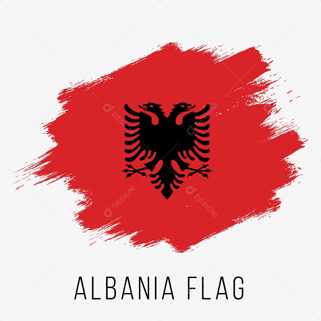 Bandeira da Albânia Ilustração Vetor EPS