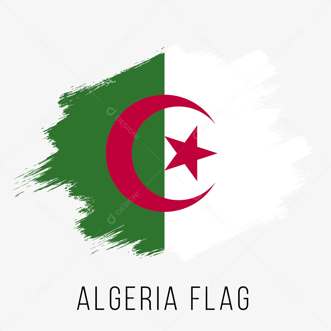 Bandeira da Argélia Ilustração Vetor EPS