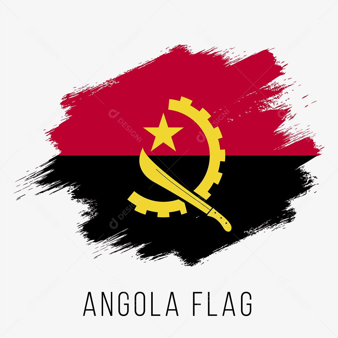 Bandeira da Angola Ilustração Vetor EPS