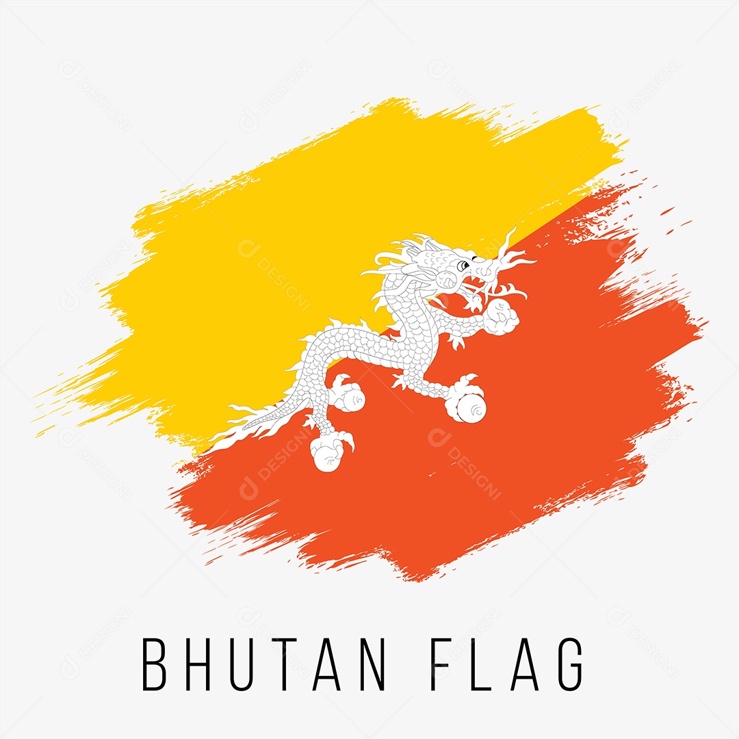 Bandeira do Bhutan Ilustração Vetor EPS