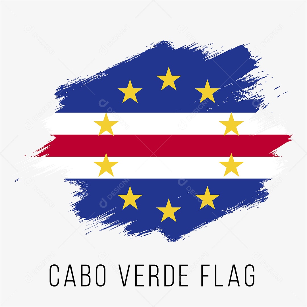 Bandeira de Cabo Verde Ilustração Vetor EPS