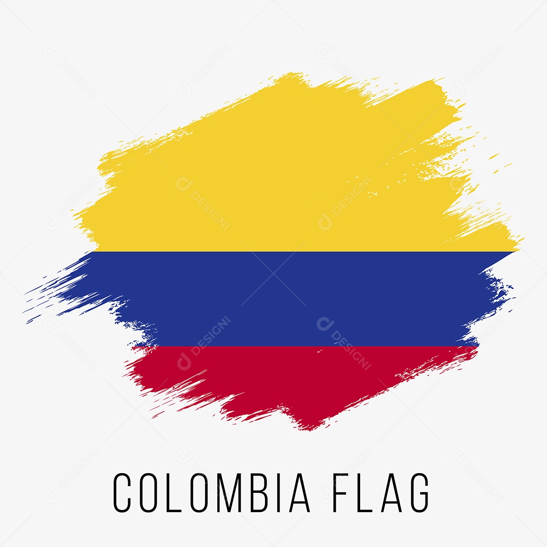 Bandeira da Colômbia Ilustração Vetor EPS
