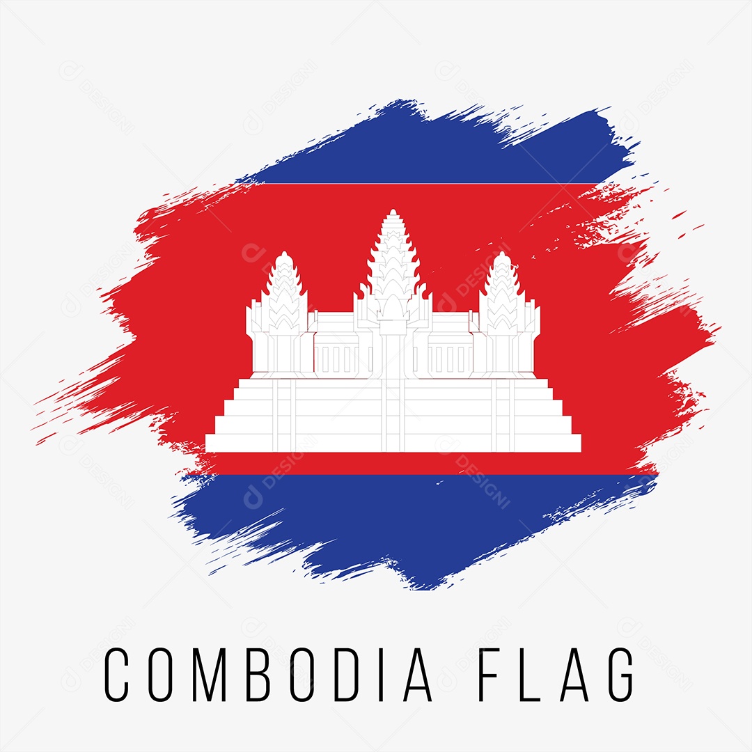 Bandeira de Camboja Ilustração Vetor EPS