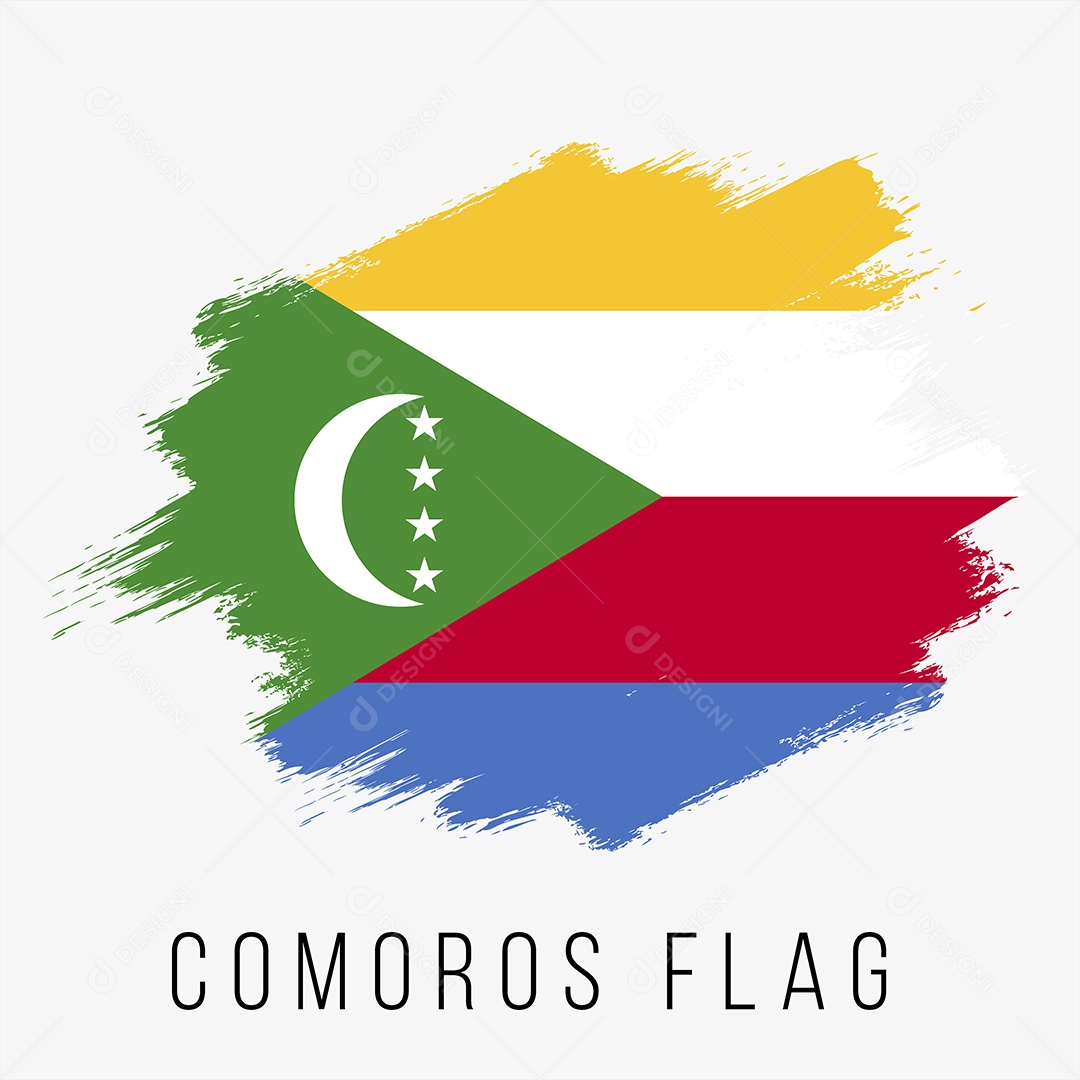Bandeira de Comores Ilustração Vetor EPS