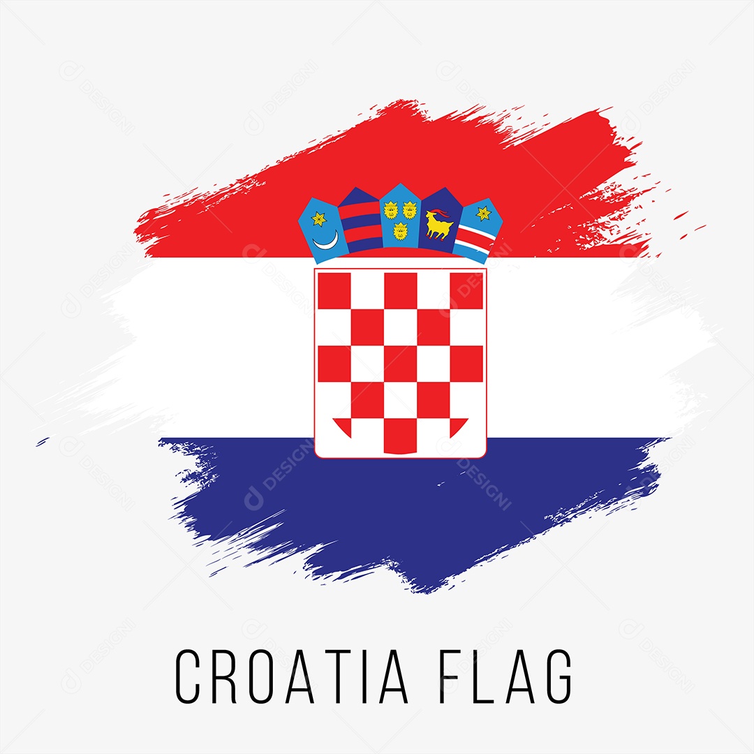 Bandeira da Croácia Ilustração Vetor EPS