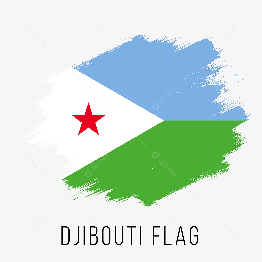 Bandeira de Djibuti Ilustração Vetor EPS
