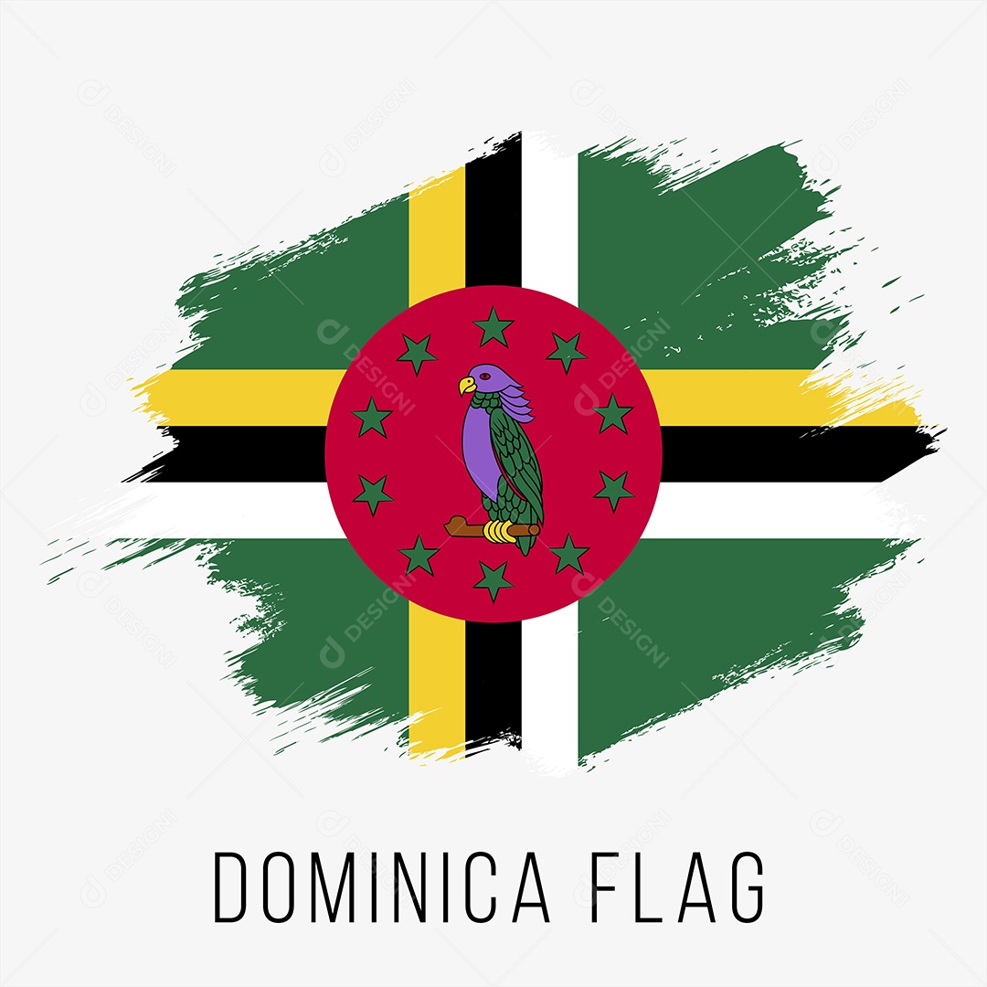 Bandeira de Domínica Ilustração Vetor EPS