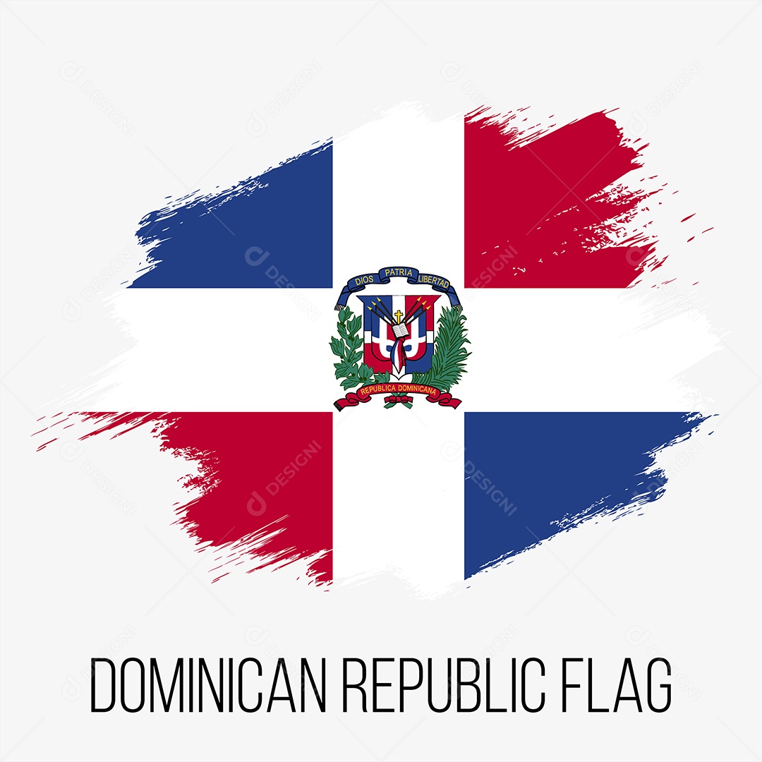 Bandeira da República Dominicana Ilustração Vetor EPS