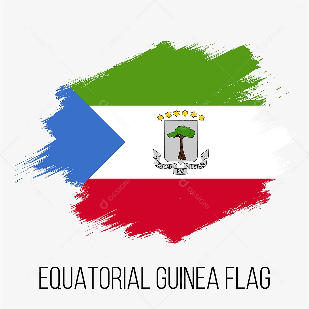 Bandeira da Guiné Equatorial Ilustração Vetor EPS