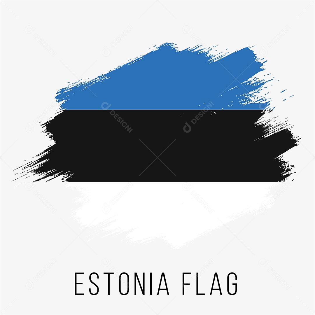 Bandeira da Estônia Ilustração Vetor EPS