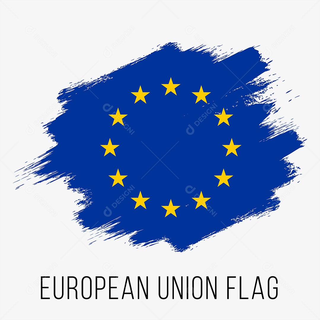 Bandeira da União Europeia Ilustração Vetor EPS