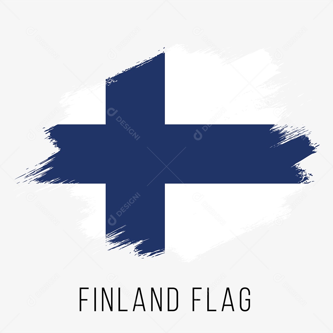 Bandeira da Finlândia Ilustração Vetor EPS