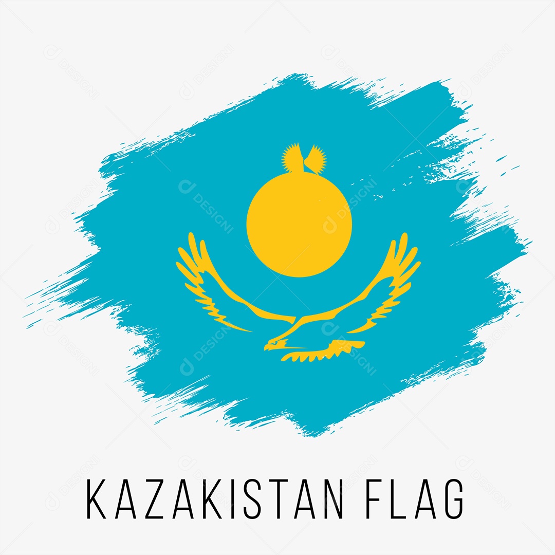 Bandeira do Cazaquistão Ilustração Vetor EPS