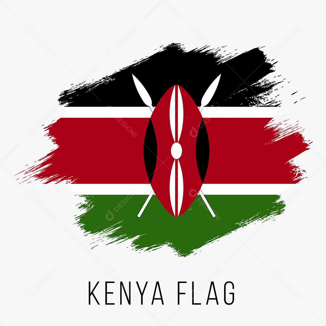 Bandeira de Quênia Ilustração Vetor EPS