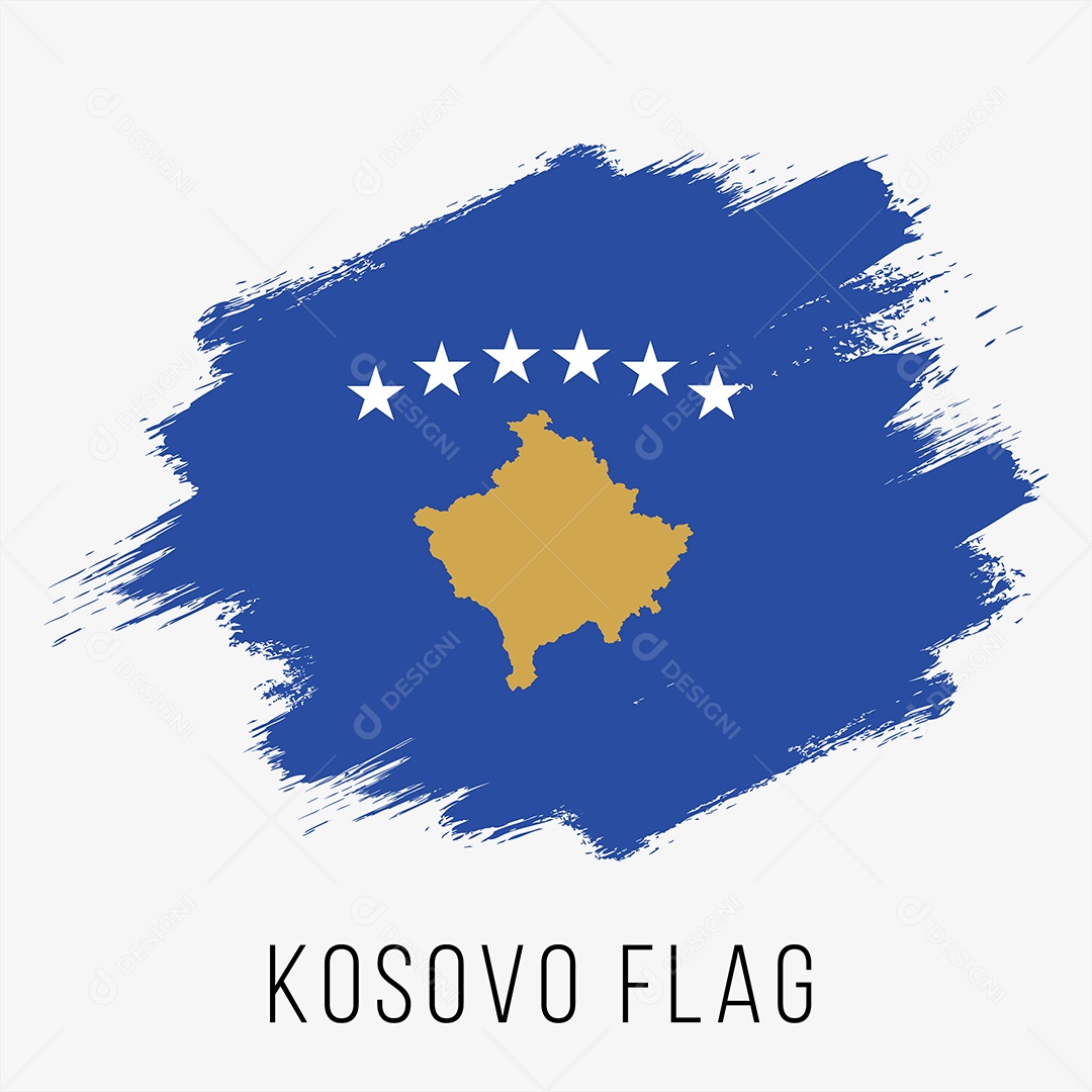 Bandeira de Kosovo Ilustração Vetor EPS