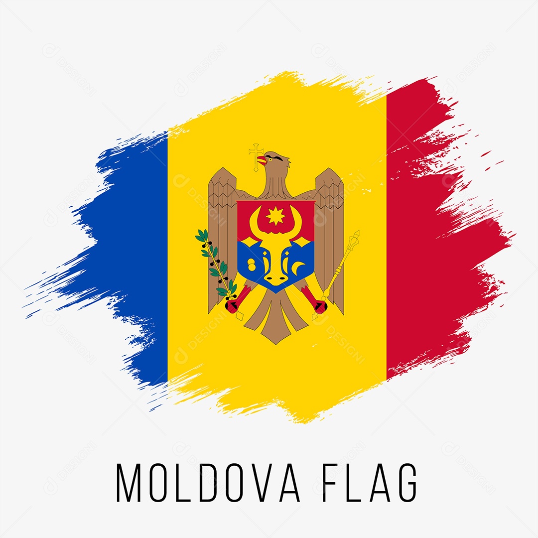 Bandeira da Moldávia Ilustração Vetor EPS