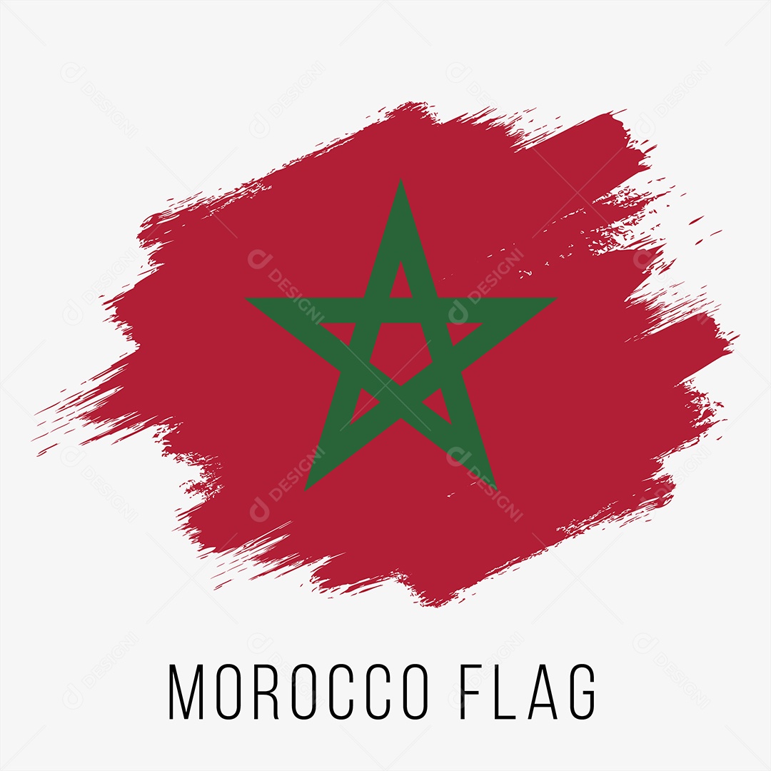 Bandeira de Marrocos Ilustração Vetor EPS
