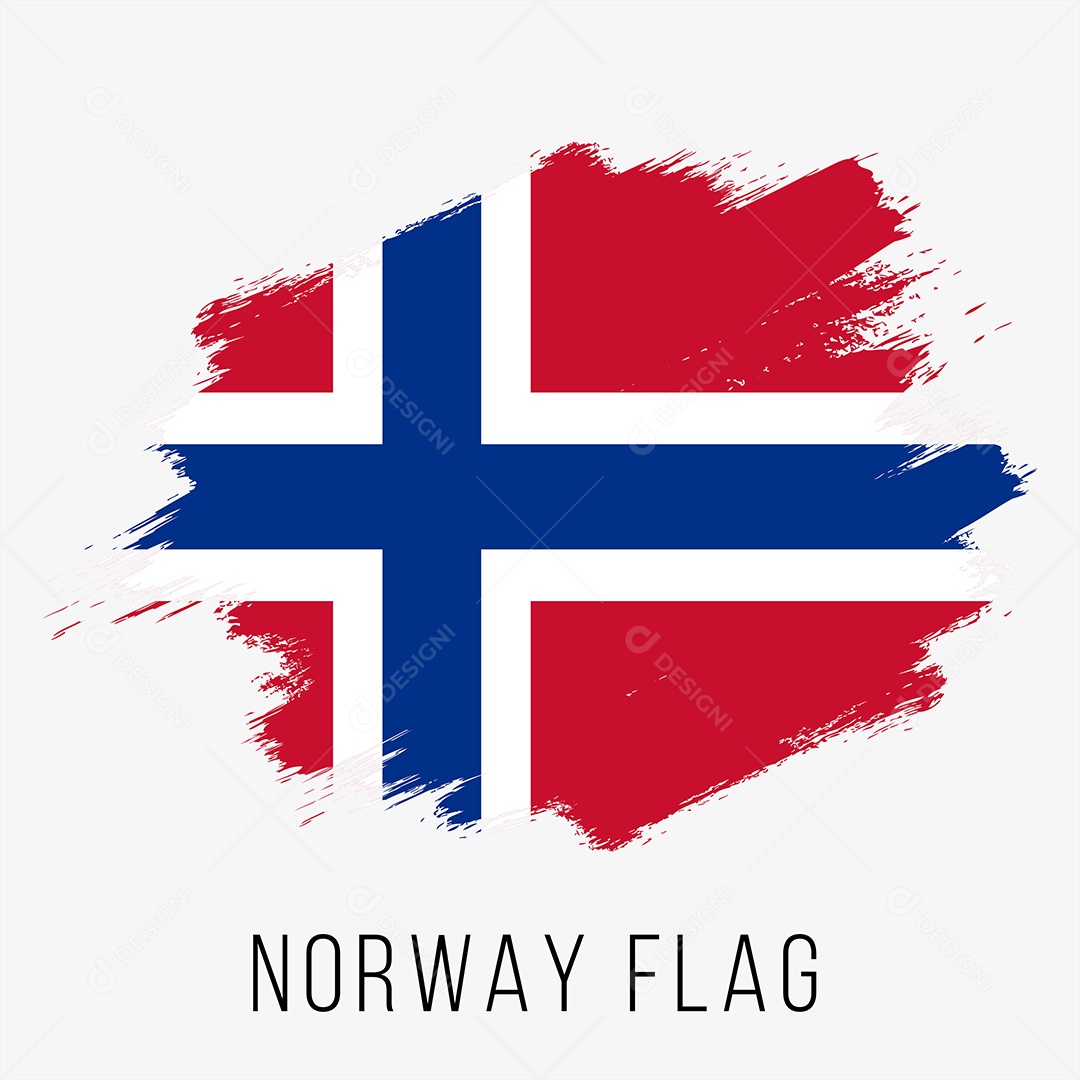 Bandeira da Noruega Ilustração Vetor EPS
