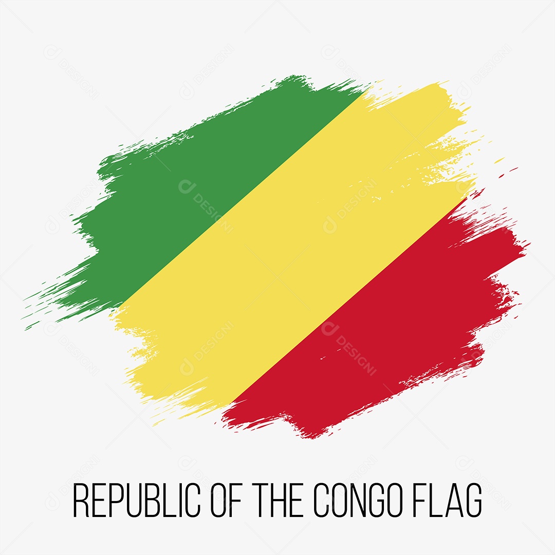 Bandeira da República do Congo Ilustração Vetor EPS