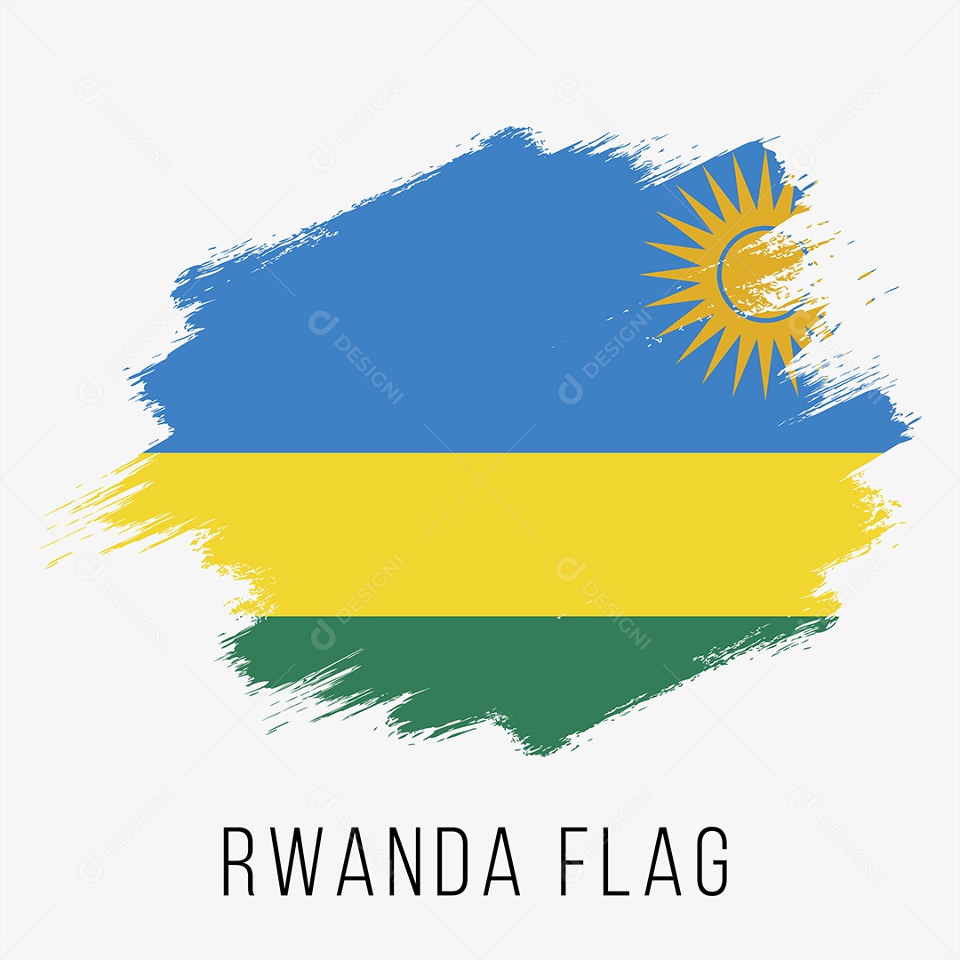 Bandeira de Ruanda Ilustração Vetor EPS
