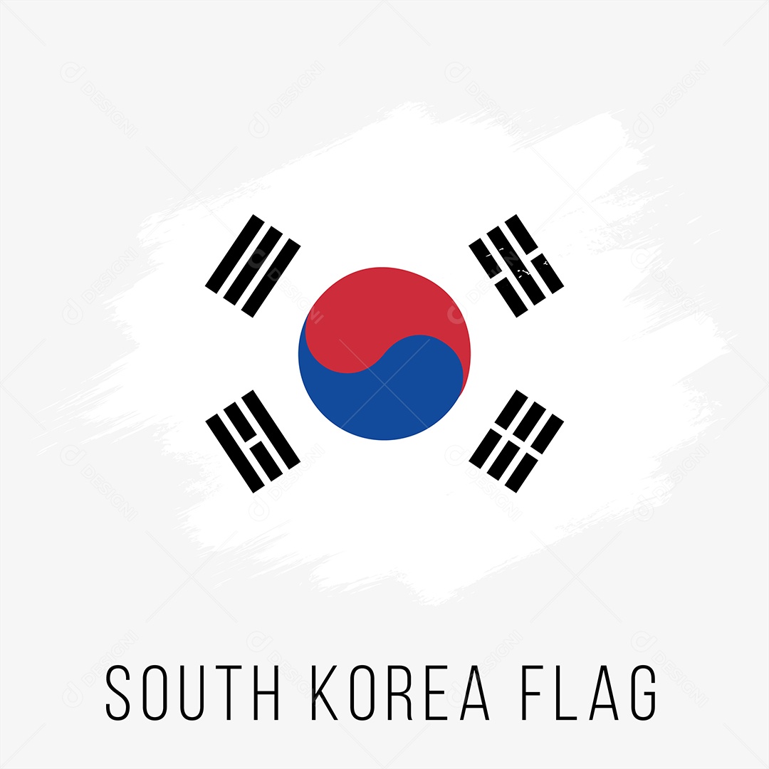 Bandeira da Coreia do Sul Ilustração Vetor EPS
