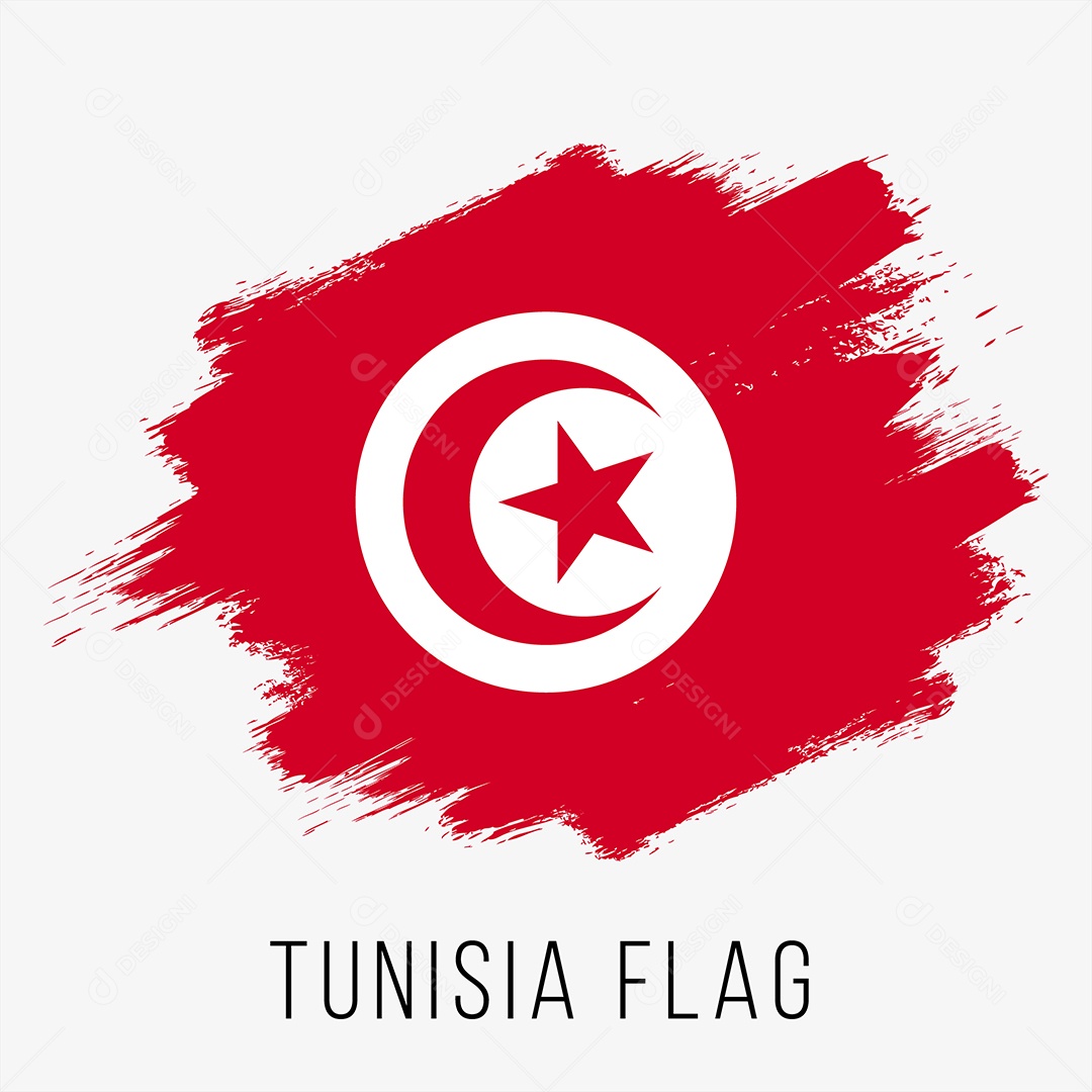 Bandeira da Tunísia Ilustração Vetor EPS