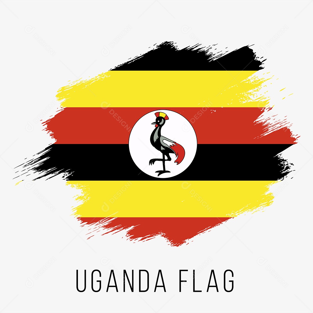 Bandeira da Uganda Ilustração Vetor EPS