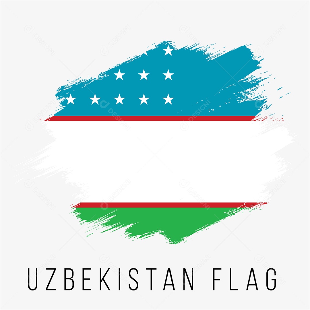 Bandeira do Uzbequistão Ilustração Vetor EPS