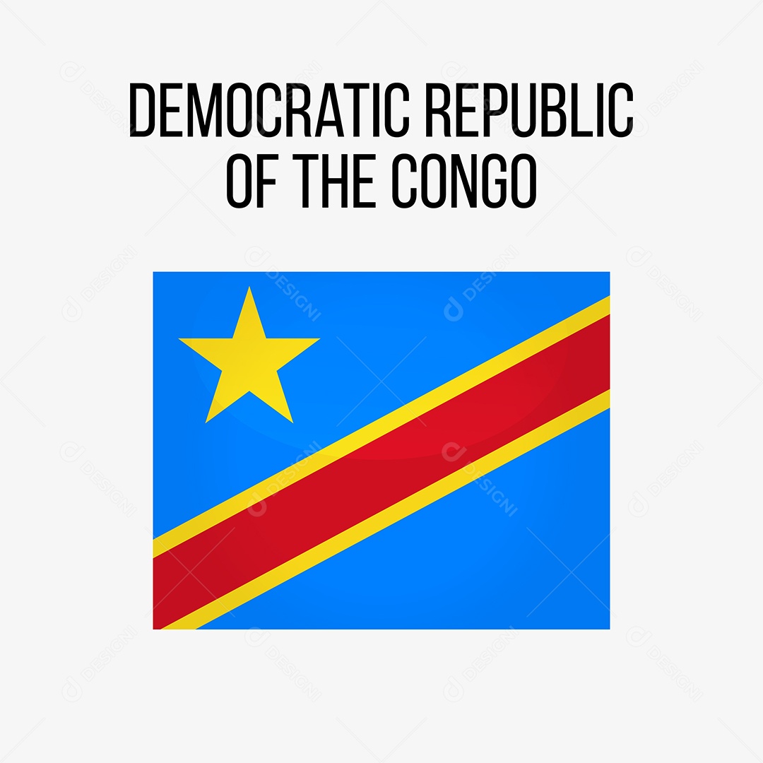 Bandeira da República Democrática do Congo Vetor EPS