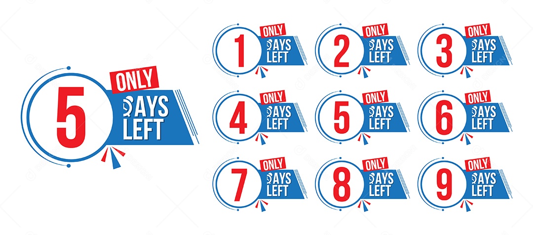 Contagem Regressiva de Dias Restantes Vetor EPS