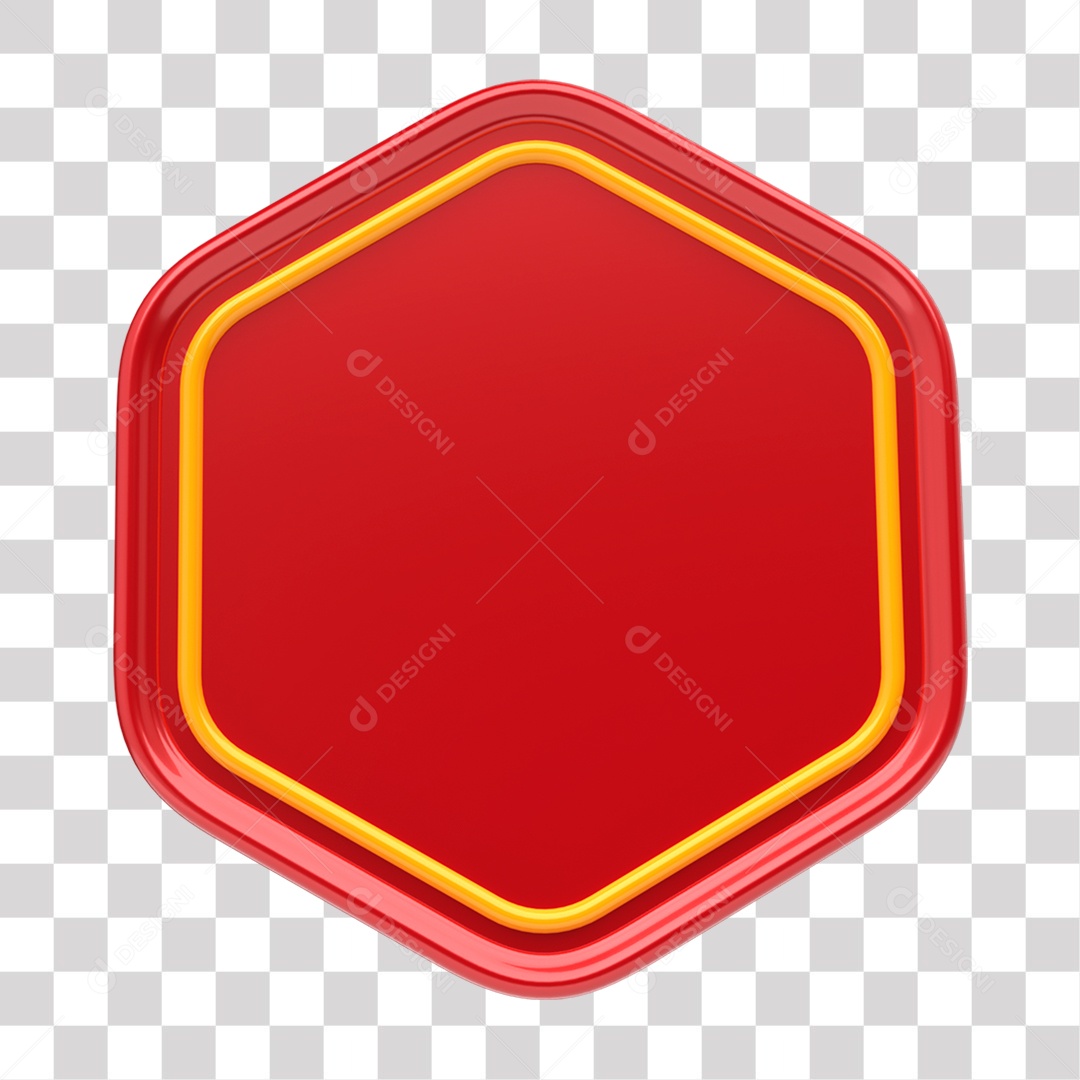 Red and Yellow Offer Of The Day Element 3D Base Panel for Transparent PNG Composition