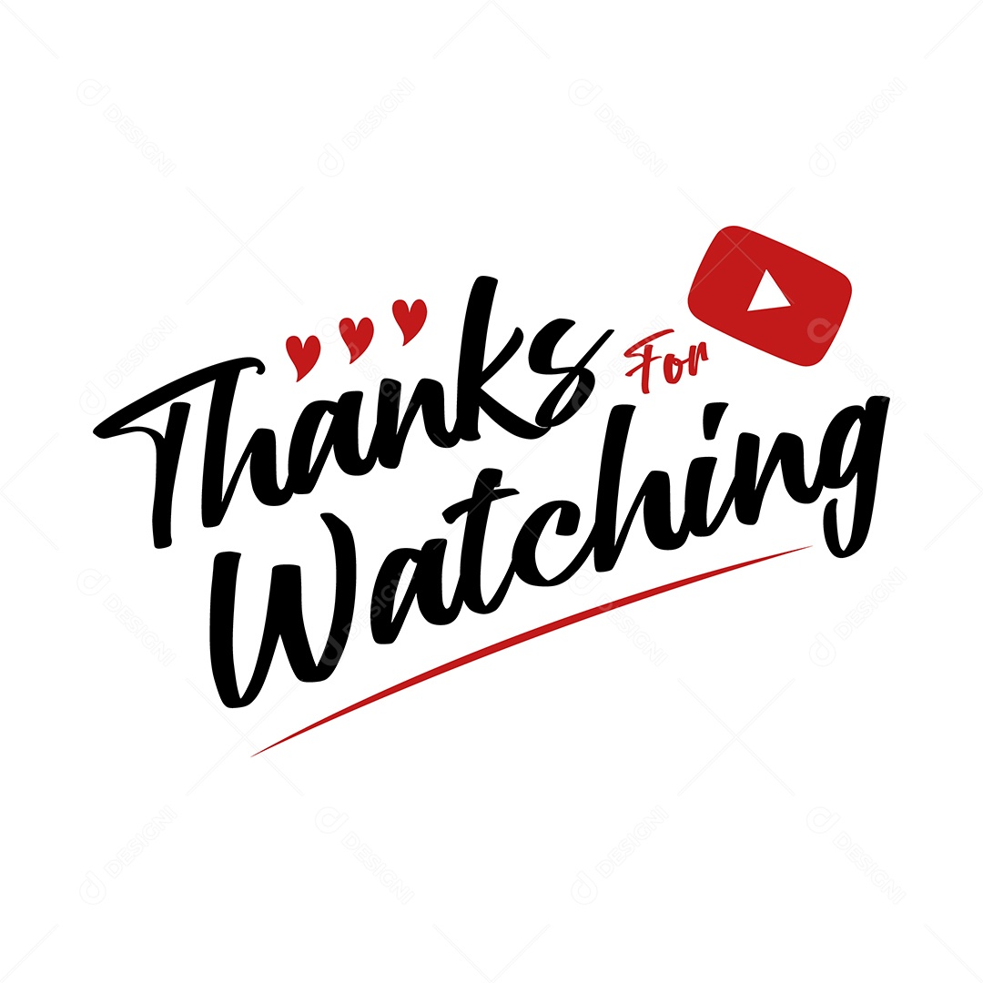 Obrigado por assistir Lettering do Vetor EPS