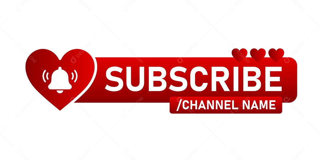 Botão de Se Inscreva no Canal do Youtube Vetor EPS