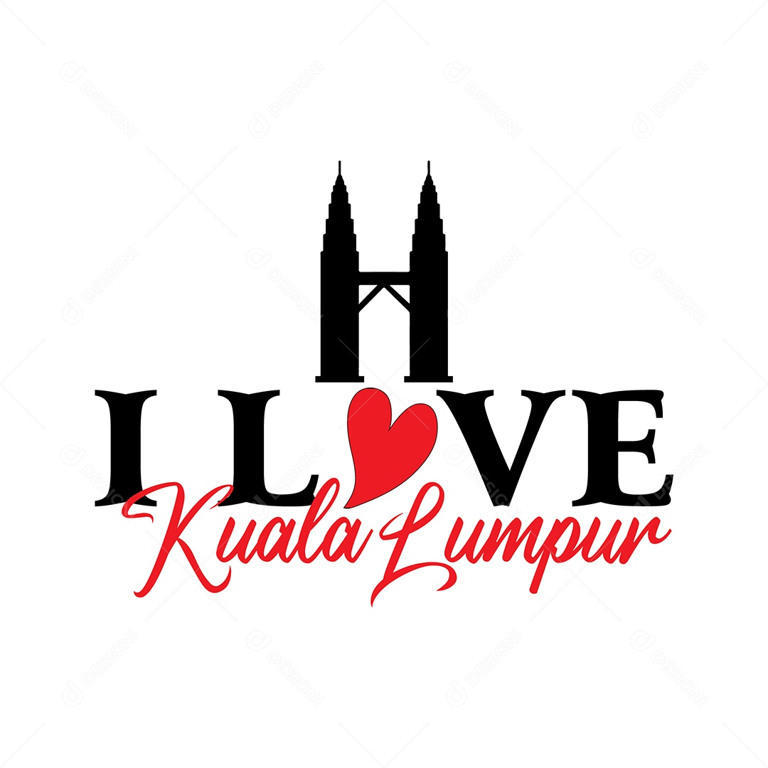 Eu Amo Kuala Lumpur Ilustração Vetor EPS