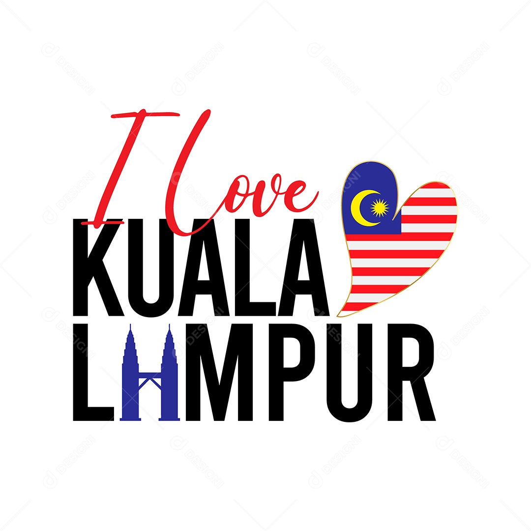 Eu Amo Kuala Lumpur Ilustração Vetor EPS