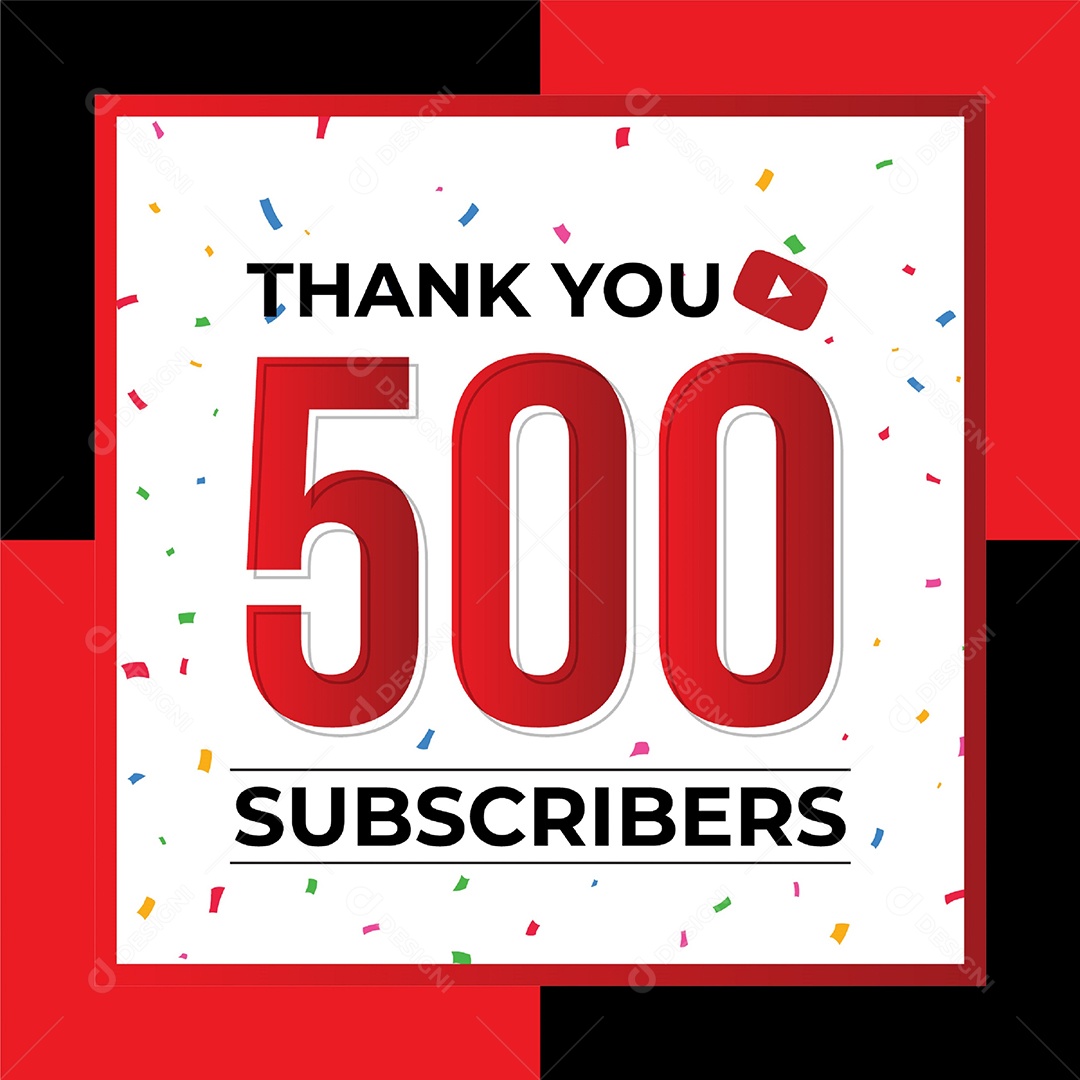 Obrigado Pelos 500 Inscritos Vetor EPS