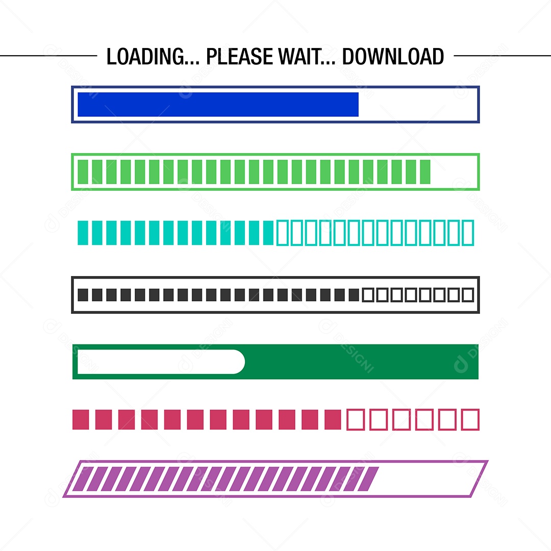 Conjunto de Barras de Carregamento Ilustração Vetor EPS