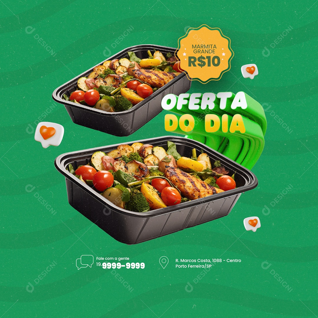 Restaurante Marmitaria Oferta Do Dia Marmita Grande Social Media PSD Editável