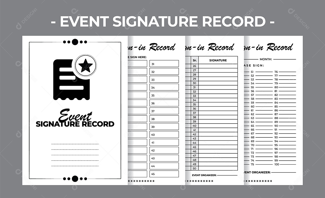 Registro de Assinatura do Evento Vetor EPS