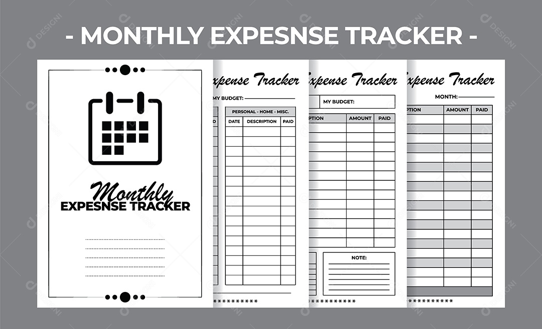 Rastreador de Orçamento Mensal Vetor EPS