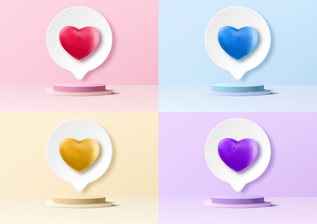 Cenário de Pódio do Dias Namorados Vetor EPS Editável