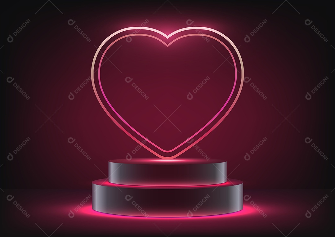 Cenário de Pódio do Dias Namorados Vetor EPS Editável