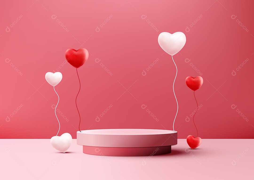 Cenário de Pódio do Dias Namorados Vetor EPS Editável