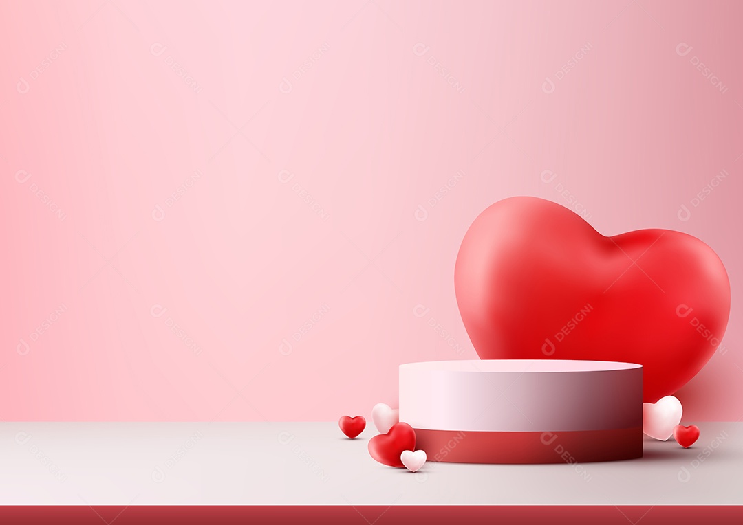 Cenário de Pódio do Dias Namorados Vetor EPS Editável