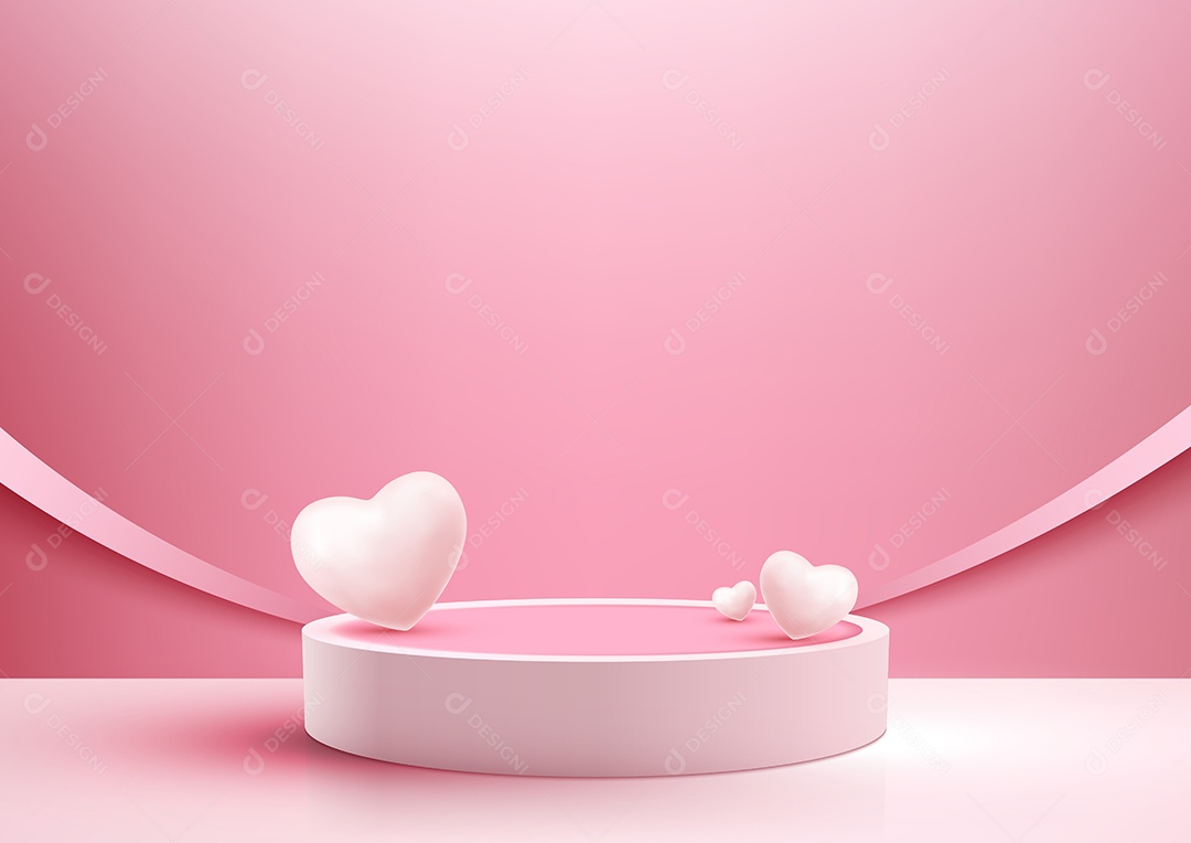 Cenário de Pódio do Dias Namorados Vetor EPS Editável