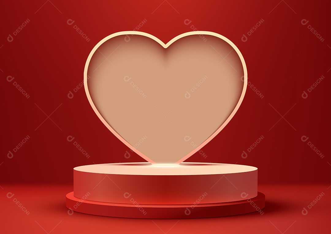 Cenário de Pódio do Dias Namorados Vetor EPS Editável