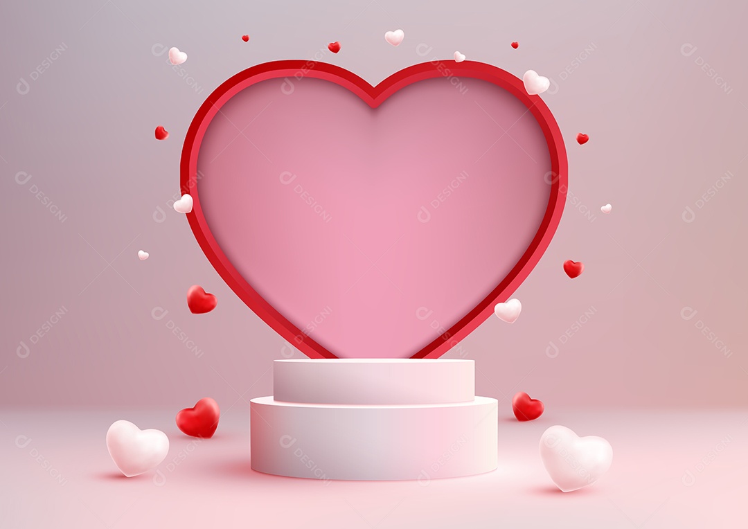 Cenário de Pódio do Dias Namorados Vetor EPS Editável