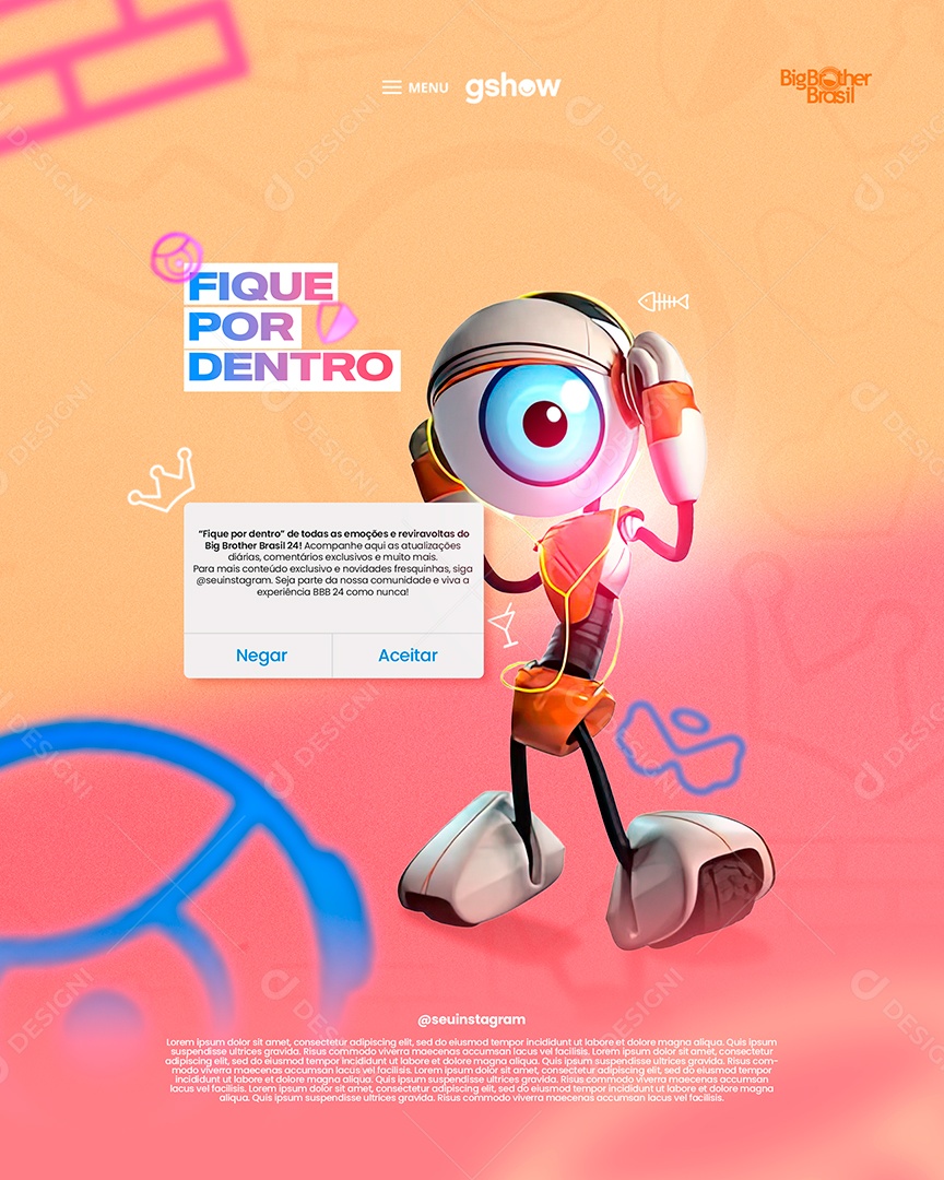 Flyer Big Brother Brasil Fique por Dentro Social Media PSD Editável