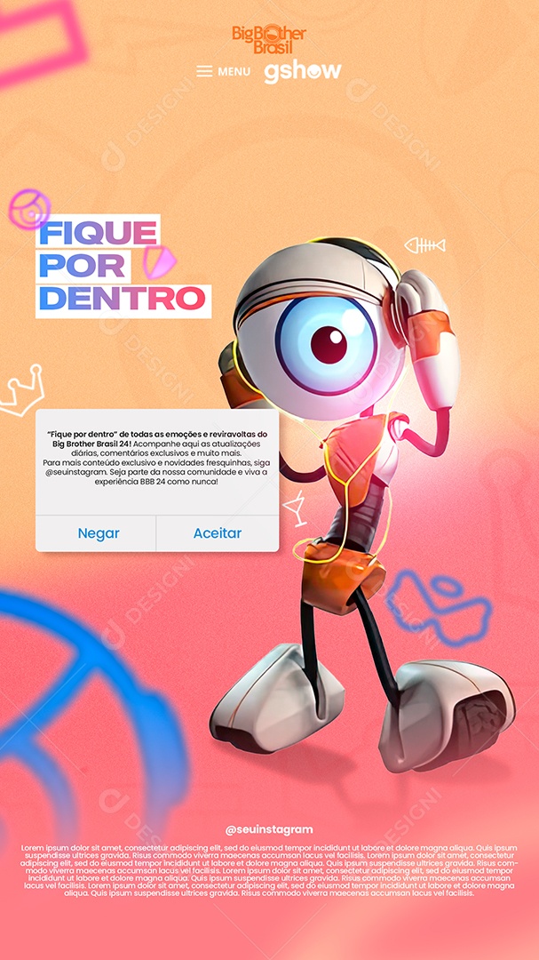 Story Flyer Big Brother Brasil Fique por Dentro Social Media PSD Editável