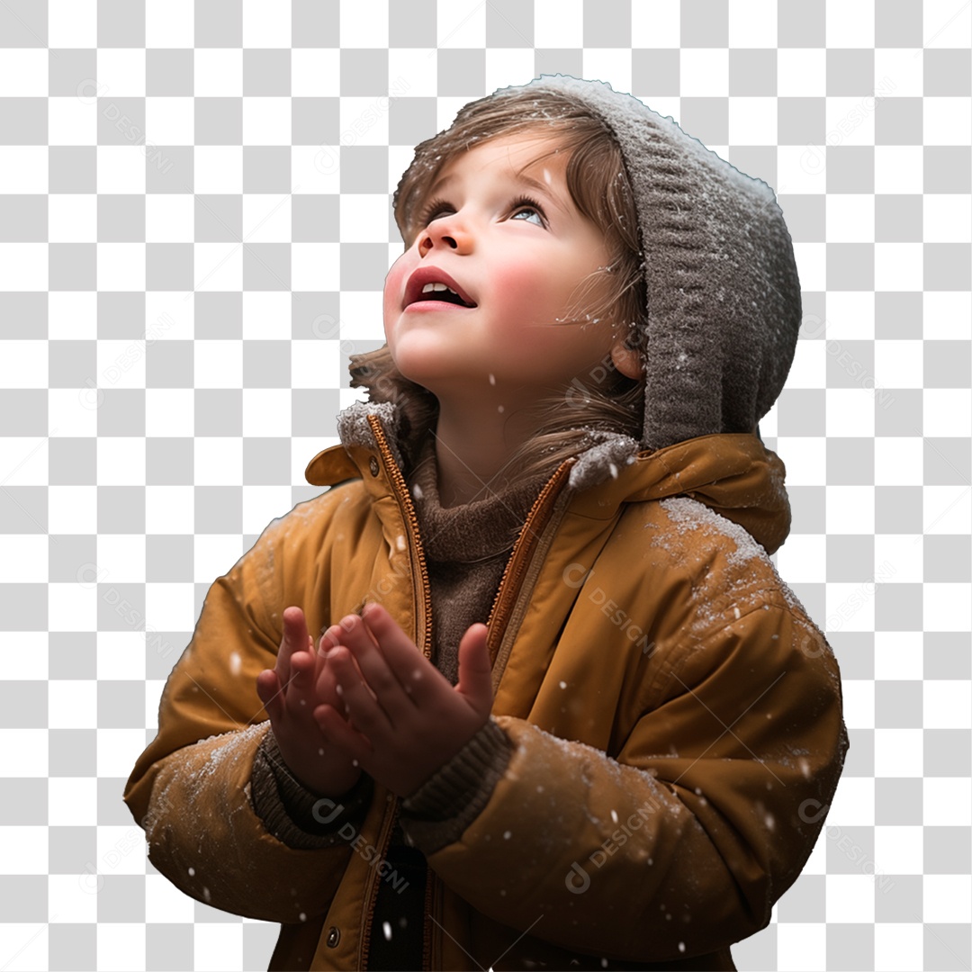 Criança Brincando com a Neve PNG Transparente
